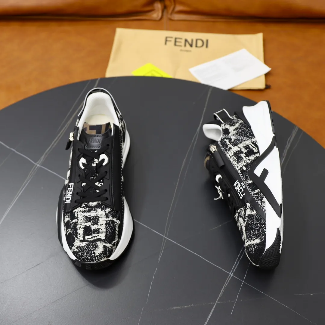 Men's shoes 280🔥 Brand: FENDI Size: 38-44 (45, 46 customized) Grade: Original quality High version Material: Imported cowhide stitching brand cloth ➕ High-quality and comfortable lining Original lightweight non-slip outsole Style category: Travel Fashion casual shoes Versatile trend